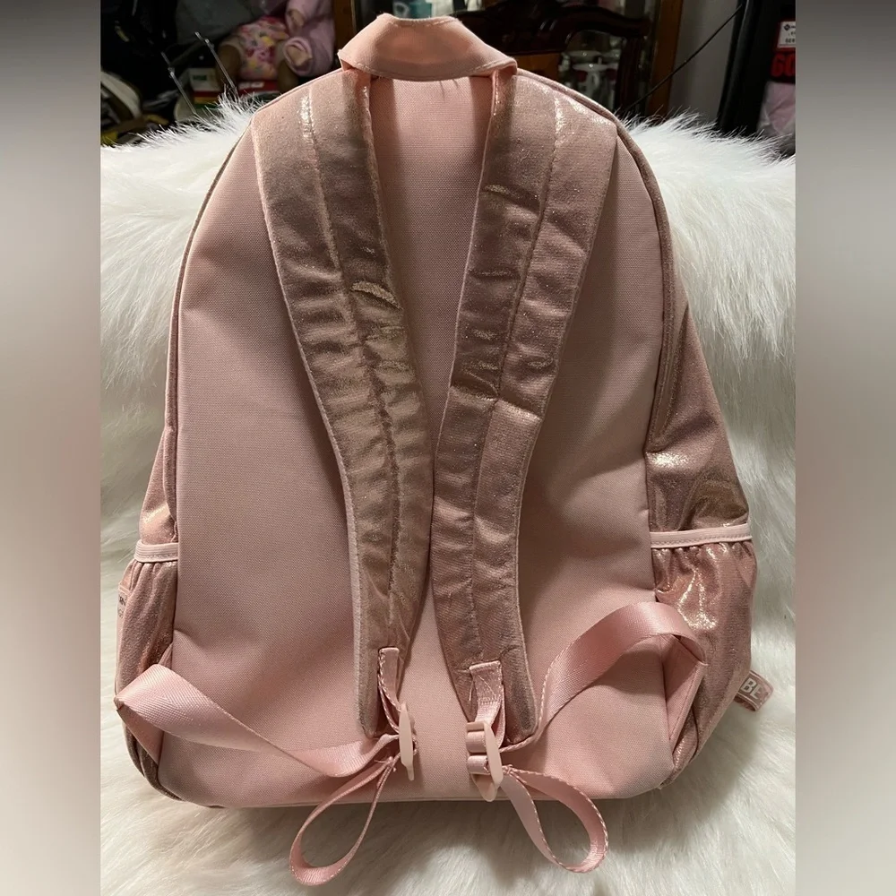 Justice Rose Gold Quilted Unicorn Initial “C” Backpack .
